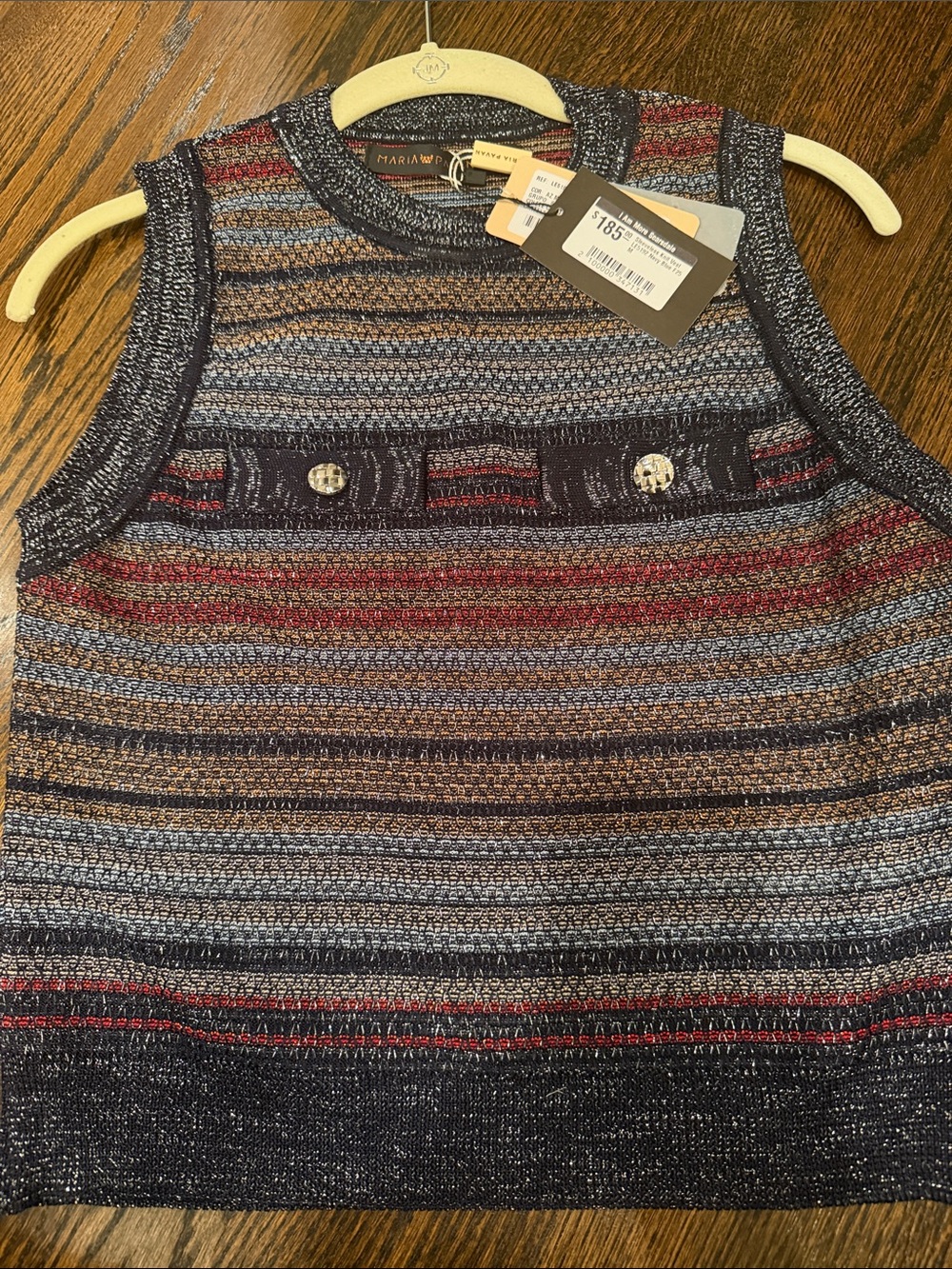 Women’s Multicolor Striped Crewneck Sweater Vest -